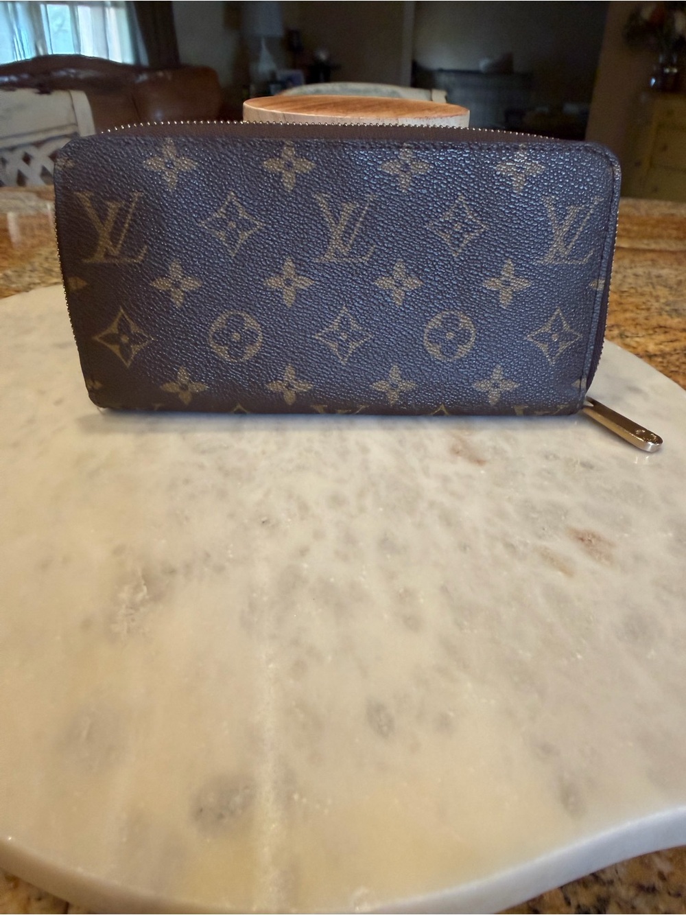 Louis Vuitton Monogram Zip Wallet in Brown